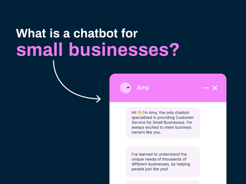 Graphic with the text "what is a chatbot for small businesses?"